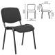 Стул для персонала и посетителей "ИЗО", черный каркас, ткань черная, В-14/С-11 главное фото в маленьком размере