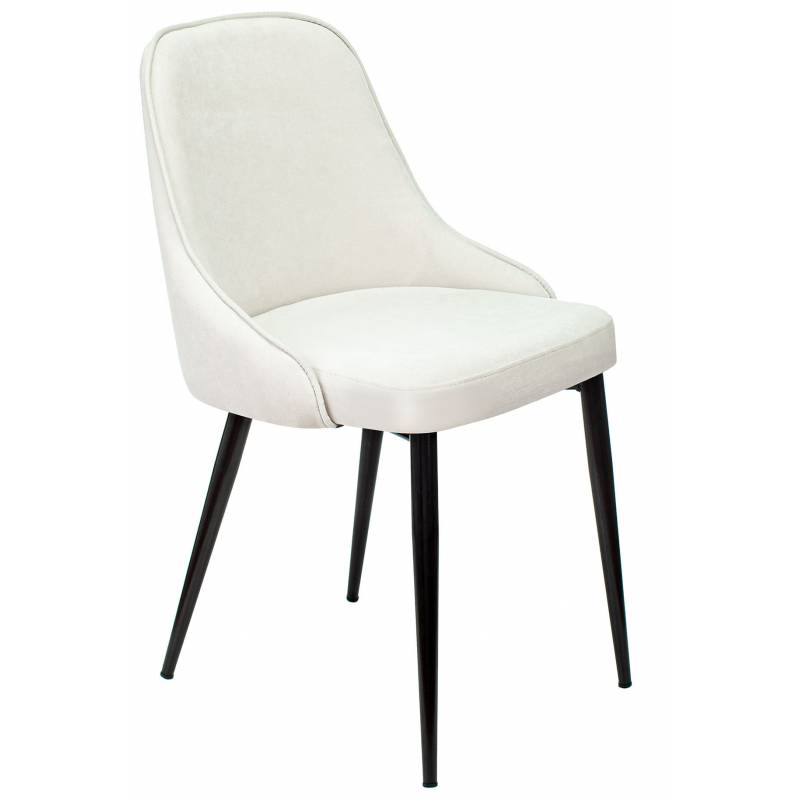 Стул для кухни Бюрократ KF-5 молочный Velvet 20 металл черный на ножках (KF-5/VELV20) главное фото