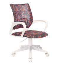 Кресло детское Бюрократ KD-W4 черный/красный красный кристалл крестов. пластик белый пластик белый