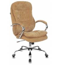 Кресло руководителя Бюрократ T-9950SL Fabric горчичный Velvet 73 крестов. металл хром