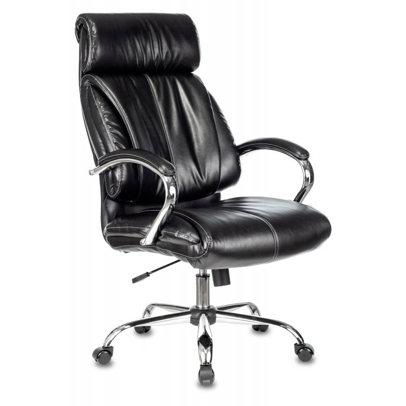 Кресло руководителя Бюрократ T-9904NSL черный Leather Venge Black искусственная кожа крестовина металл хром главное фото