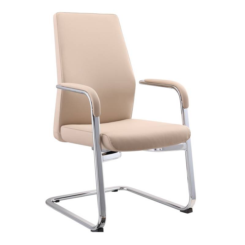 Кресло Бюрократ _JONS-LOW-V/BEIGE на полозьях бежевый кожа главное фото